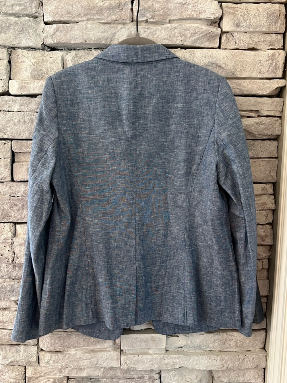 Draper James Chambray Blue Two-Button Linen-Blend Blazer - Picture 5 of 5